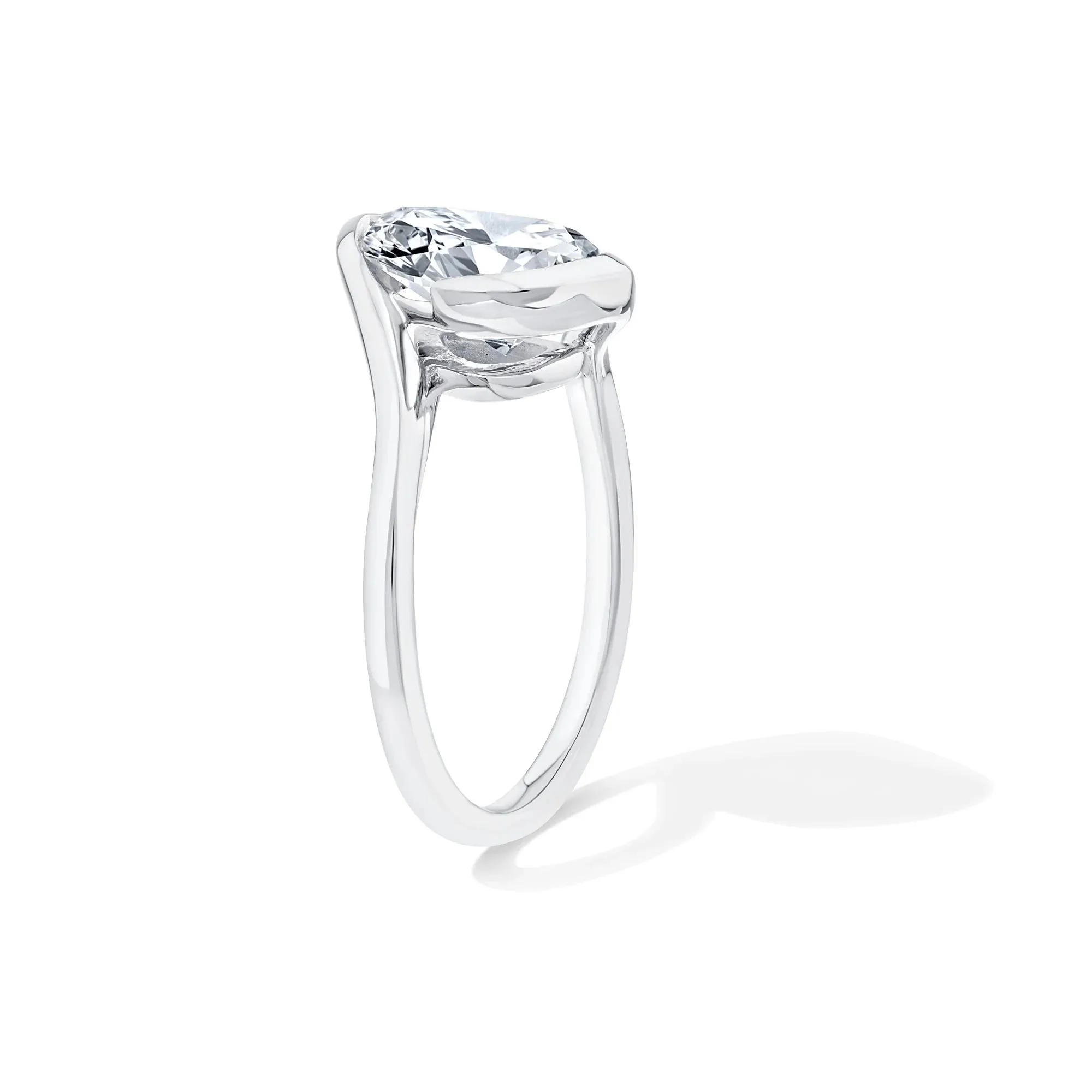 Lab Grown Diamond Pear-Shaped Solitaire Engagement Ring 14K White Gold (3 CT.) Size 9 - Image 3