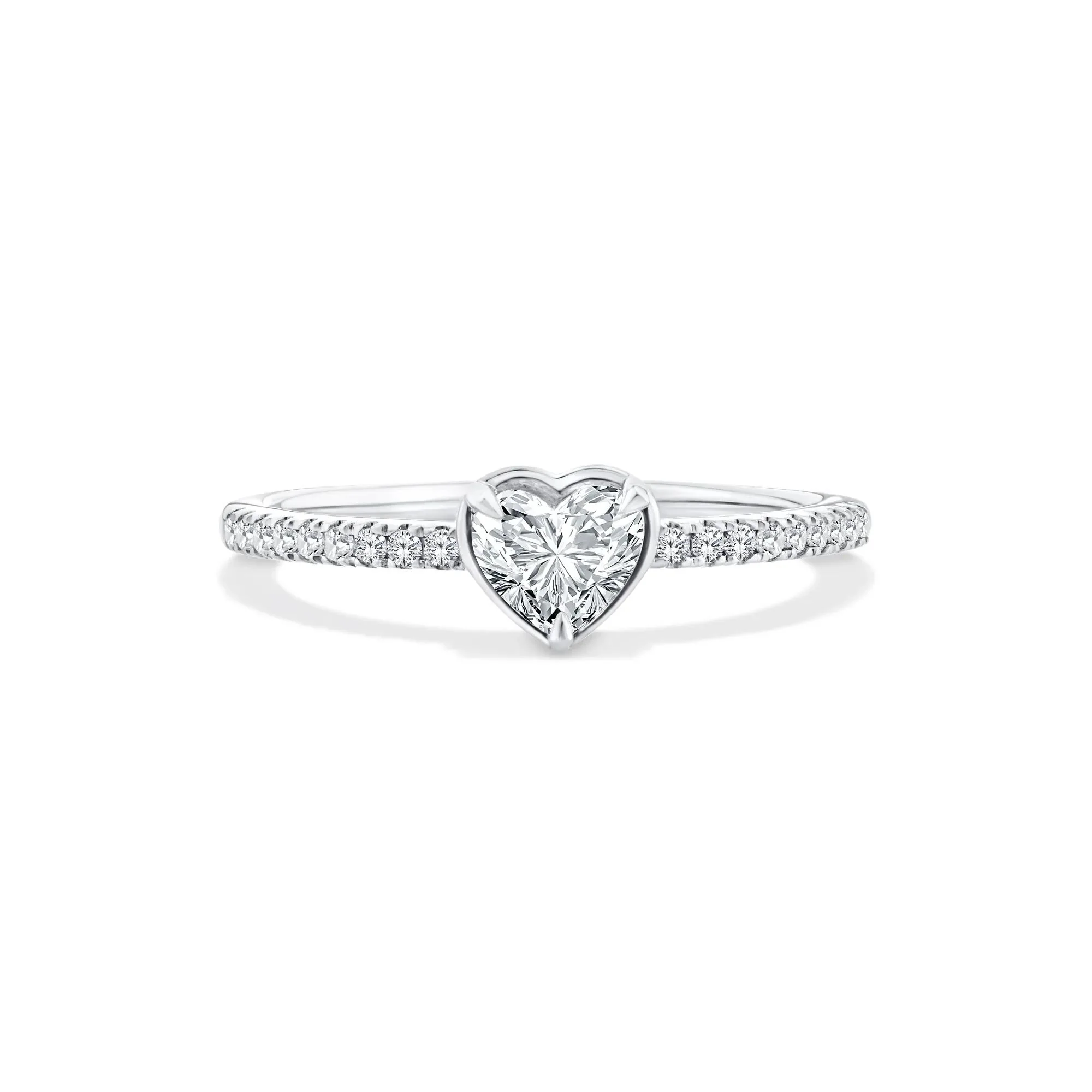 1/2 CT. Tw. Lab Grown Diamond Heart Center Promise Ring 10K White Gold Size 9