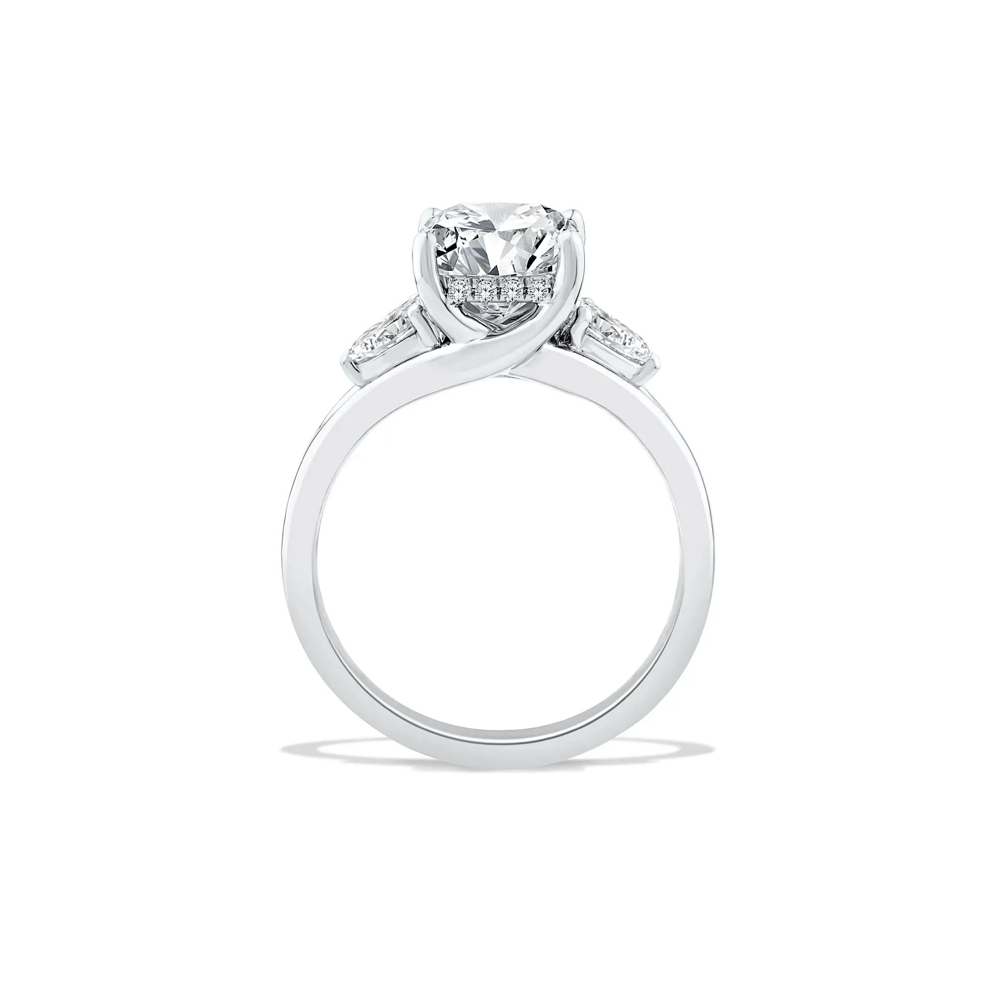 3 1/2 CT. Tw. Lab Grown Diamond Three-Stone Engagement Ring 14K White Gold Size 8 - Image 2