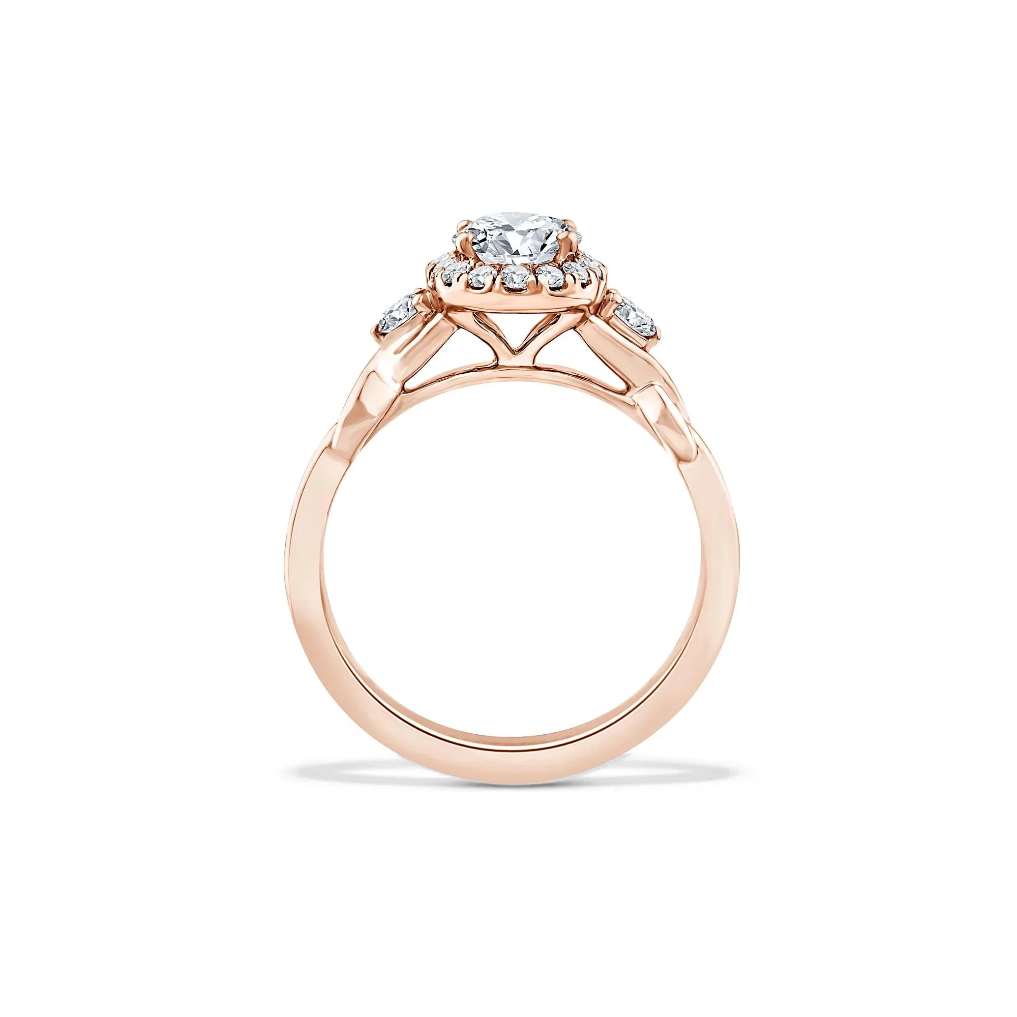 1/3 CT. Tw. Lab Grown Diamond Oval Engagement Ring 10K Rose Gold Size 7 - Image 2