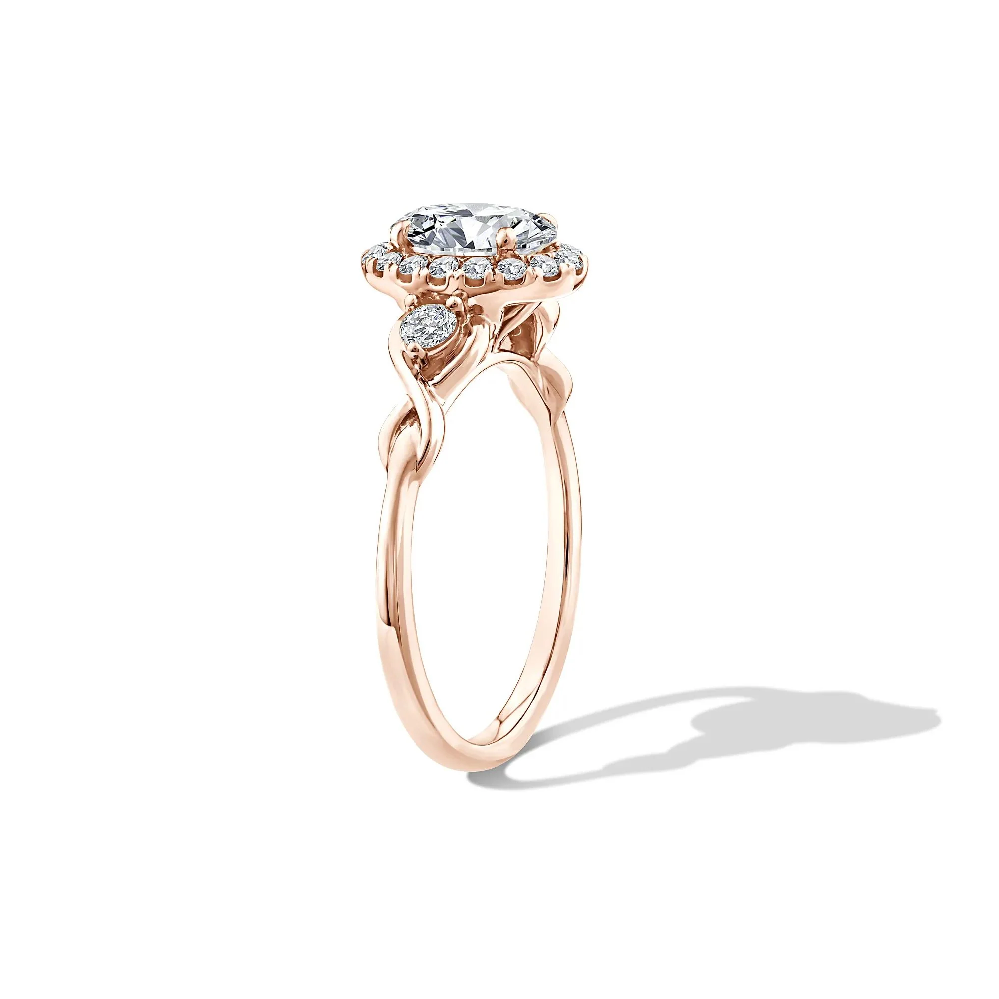 1/3 CT. Tw. Lab Grown Diamond Oval Engagement Ring 10K Rose Gold Size 7 - Image 3