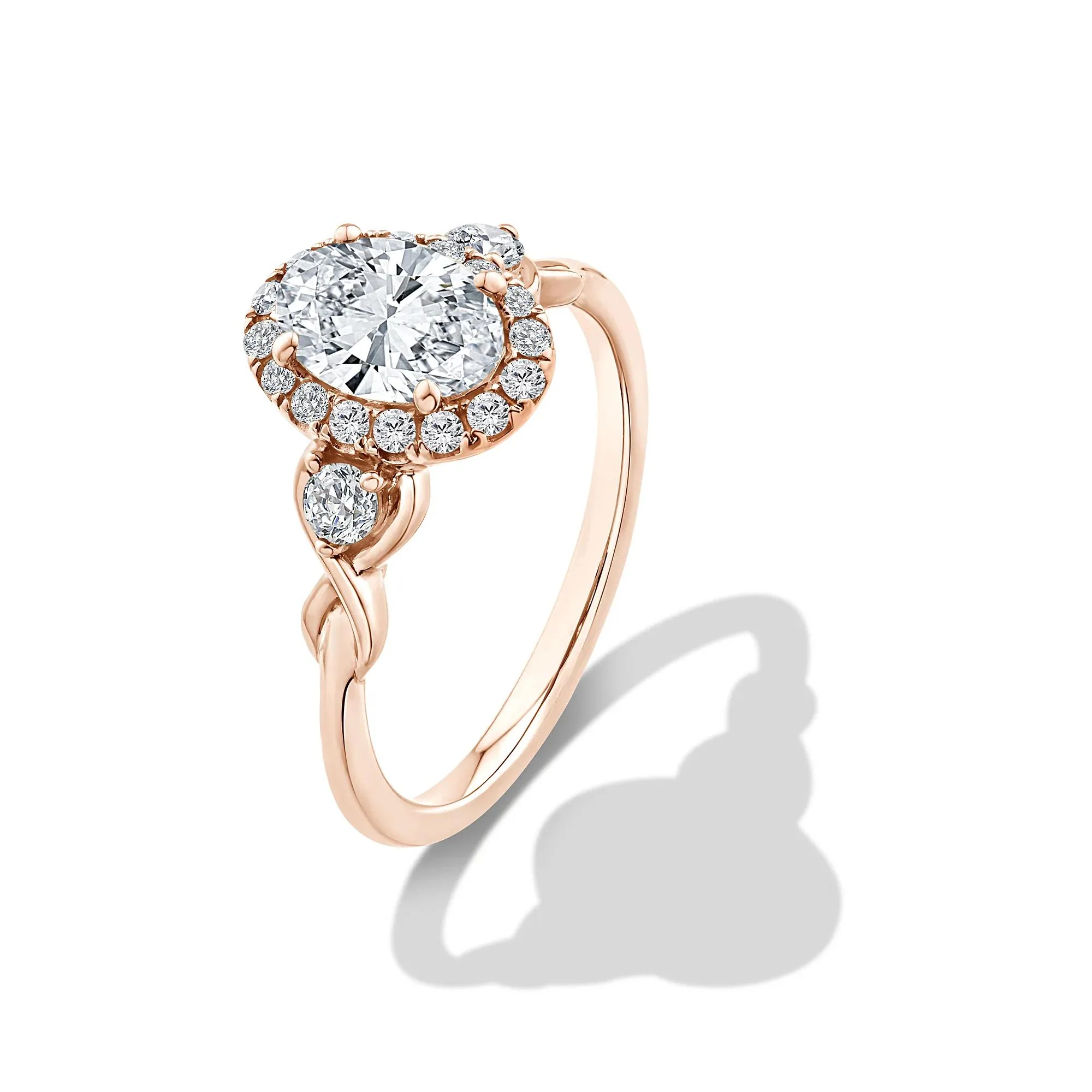 1/3 CT. Tw. Lab Grown Diamond Oval Engagement Ring 10K Rose Gold Size 7.5 - Image 4
