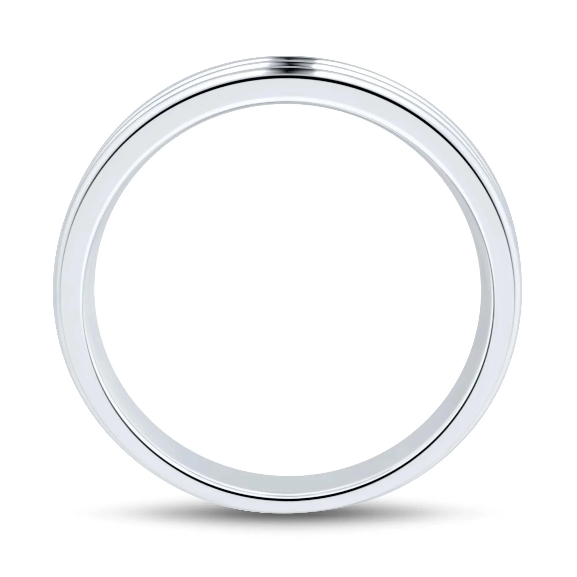 Polished Textured Wedding Band Ring 10K White Gold Size 4.5 - Image 2