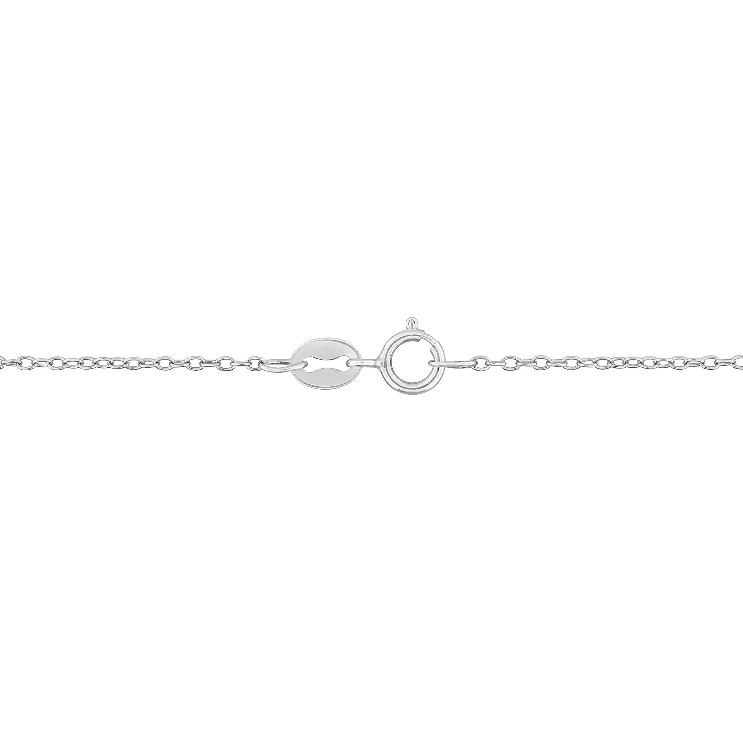 Freshwater Cultured Pearl Four-Prong Pendant Necklace .925 Sterling Silver White Size 18" - Image 2