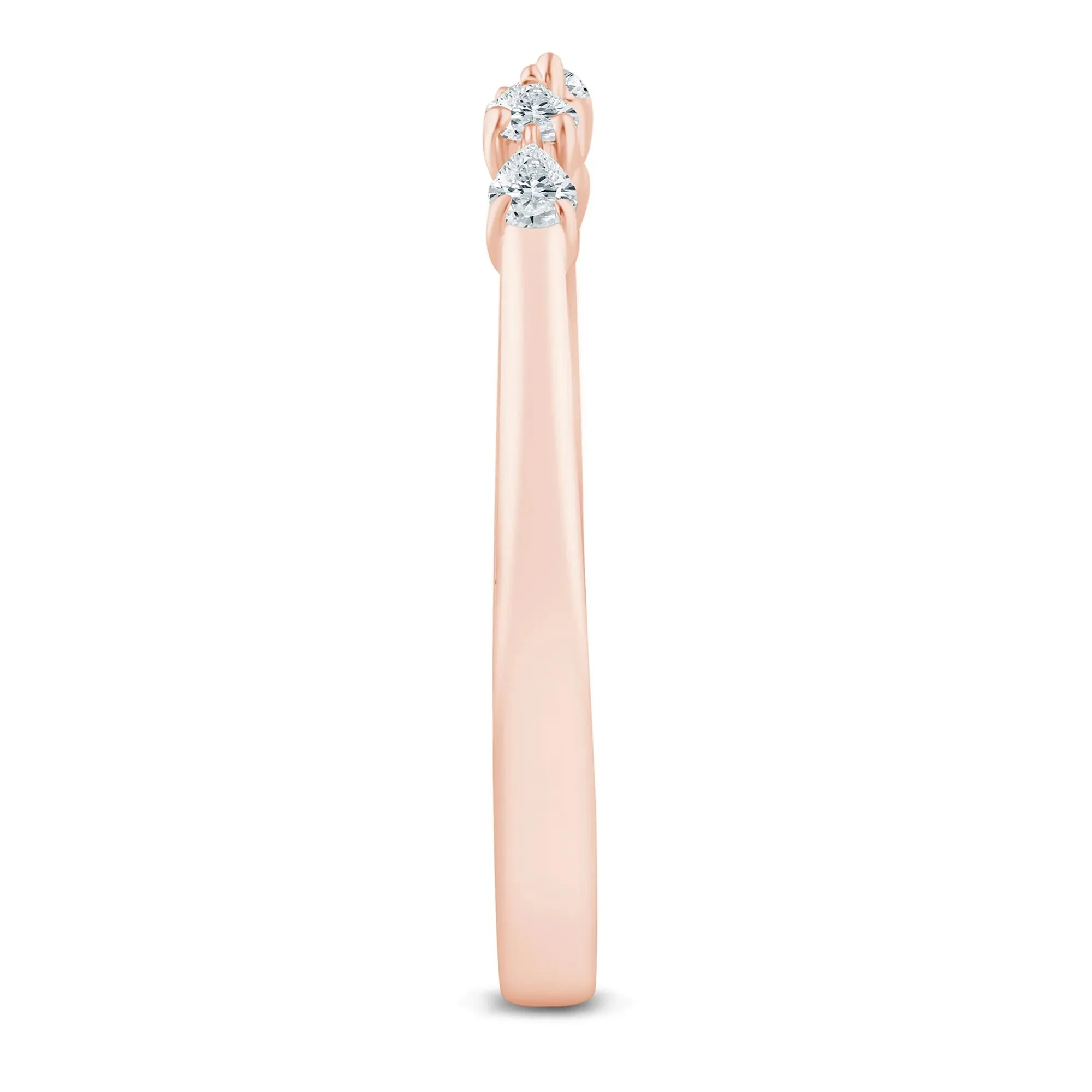 1/7 CT. Tw. Pear-Shaped Lab Grown Diamond Open Anniversary Band Ring 14K Rose Gold Size 5 2mm - Image 3