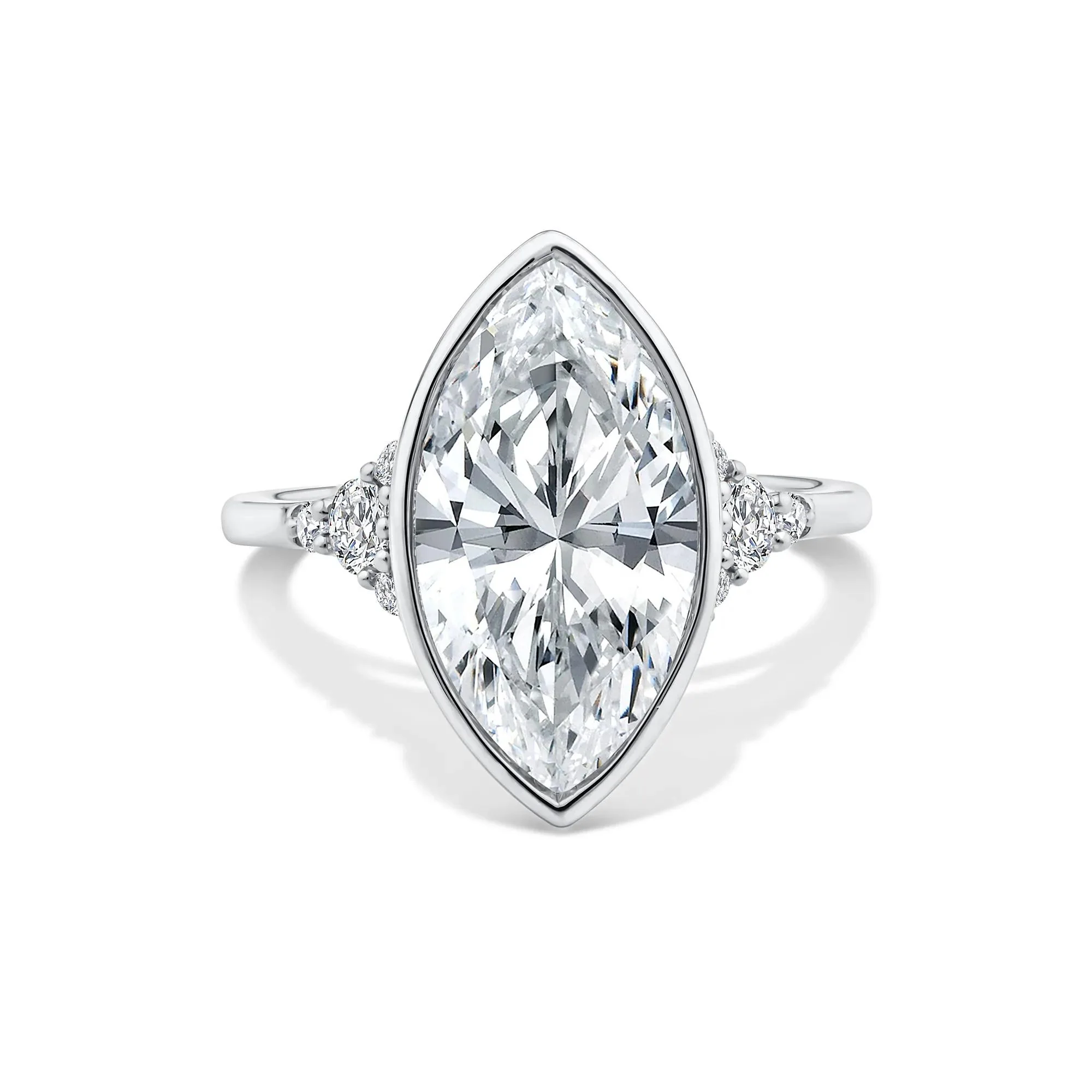 4 1/4 CT. Tw. Lab Grown Diamond Marquise-Cut Engagement Ring 14K White Gold Size 7