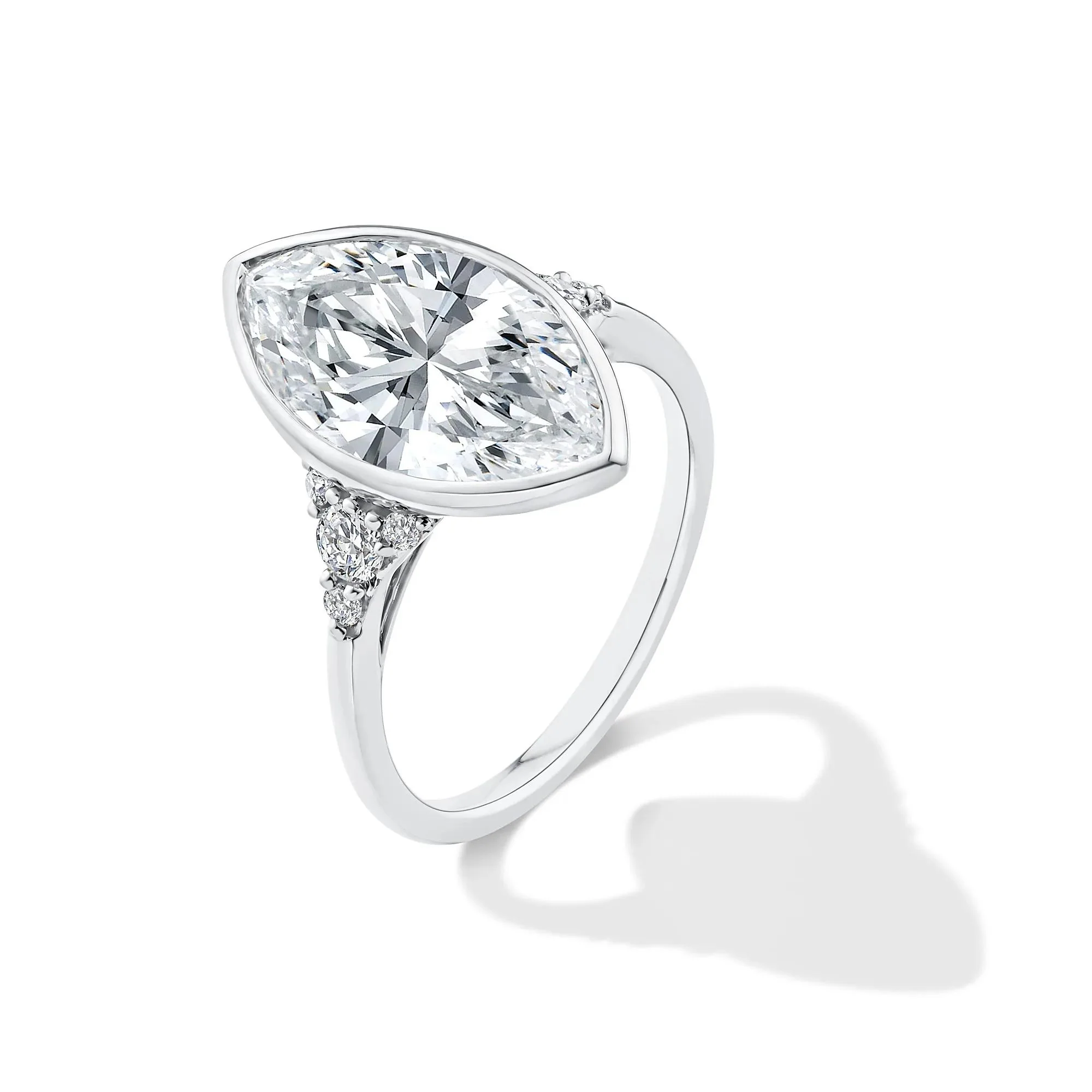 4 1/4 CT. Tw. Lab Grown Diamond Marquise-Cut Engagement Ring 14K White Gold Size 7 - Image 4