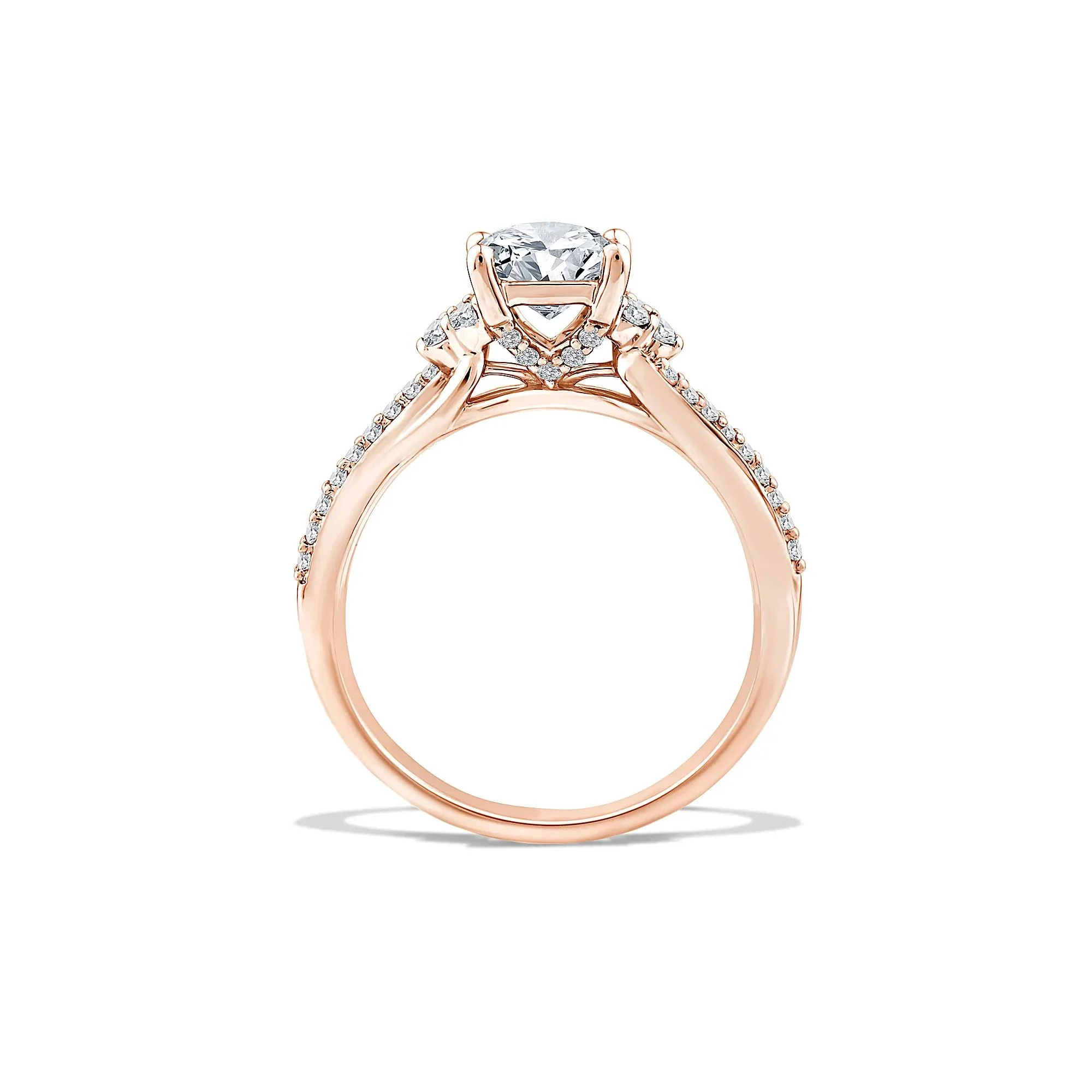 1/4 CT. Tw. Lab Grown Diamond Princess-Cut Engagement Ring 10K Rose Gold Size 8 - Image 2