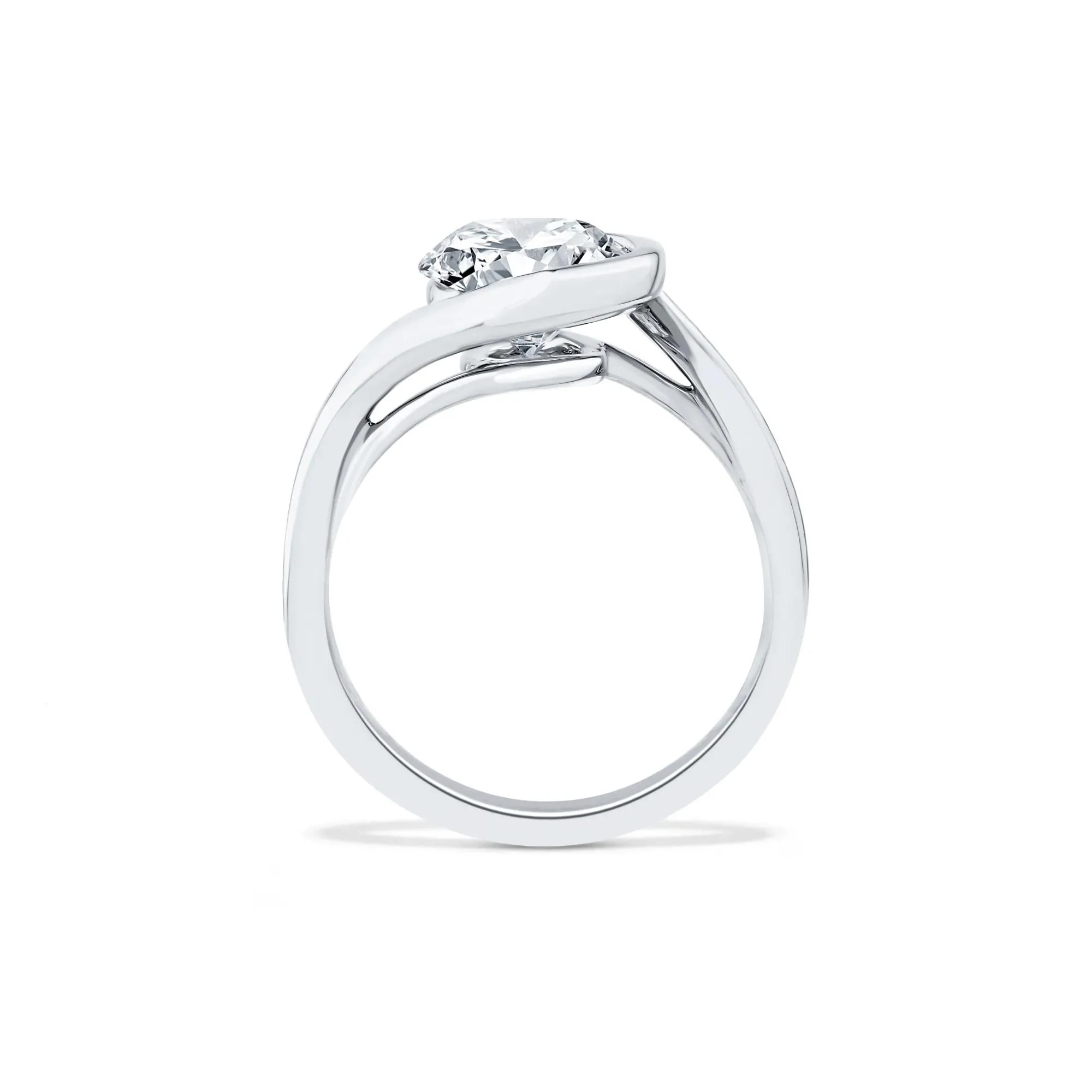 Lab Grown Diamond Oval Solitaire Engagement Ring 14K White Gold (3 CT.) Size 7.5 - Image 2