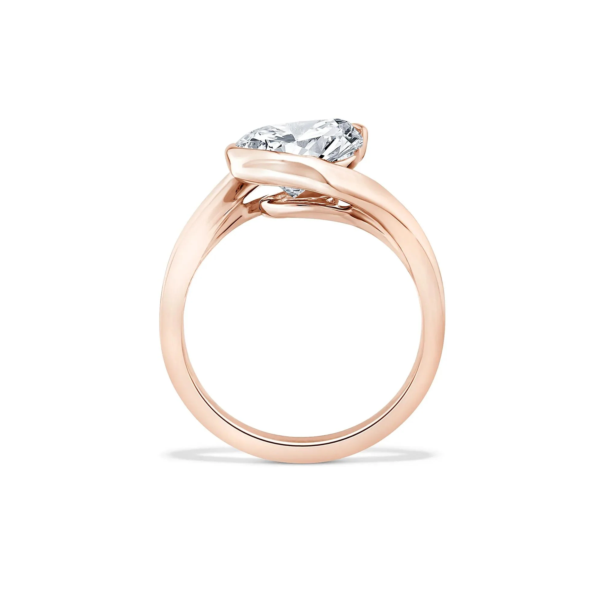 Lab Grown Diamond Pear-Shaped Solitaire Engagement Ring 14K Rose Gold (3 CT.) Size 6 - Image 2