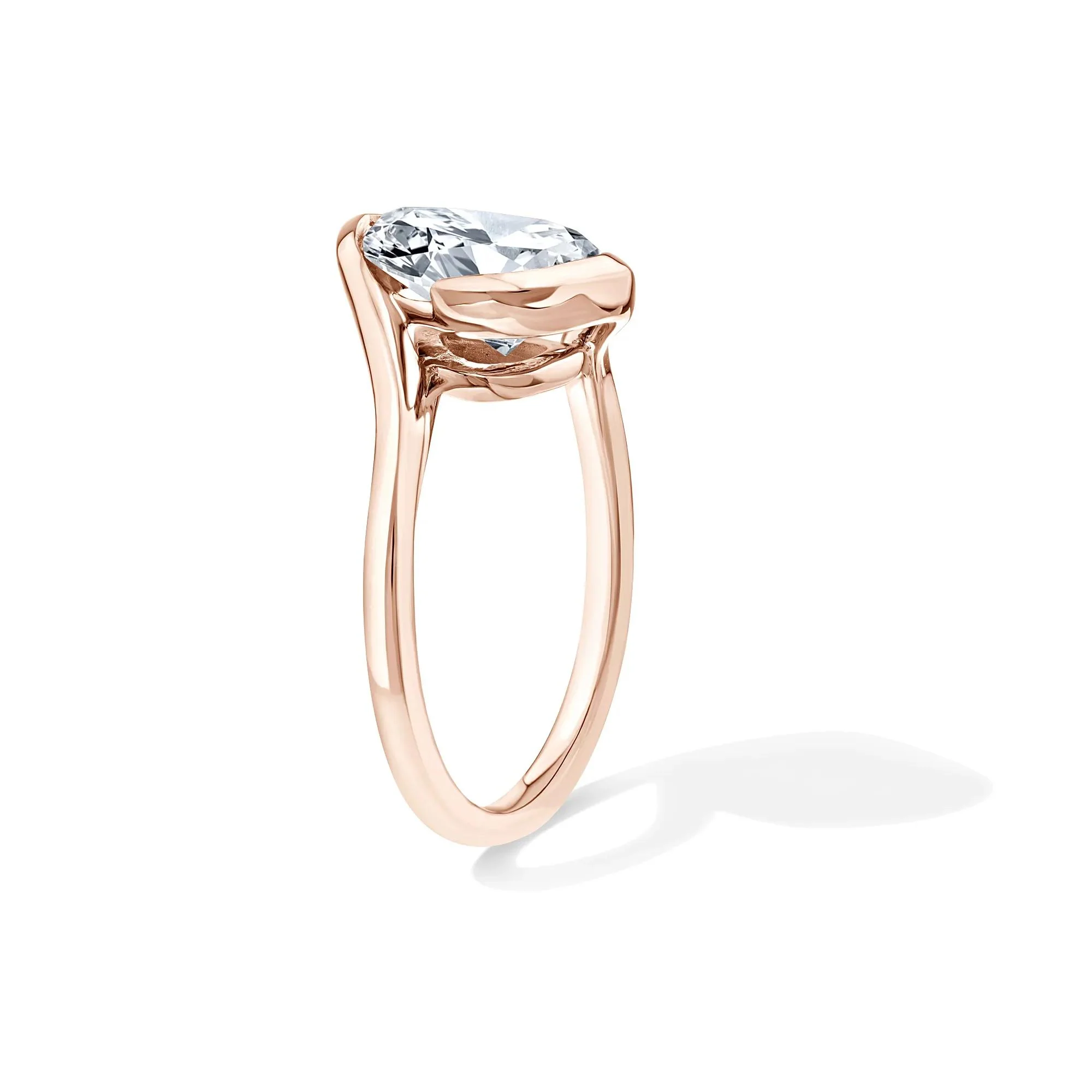 Lab Grown Diamond Pear-Shaped Solitaire Engagement Ring 14K Rose Gold (3 CT.) Size 6.5 - Image 3