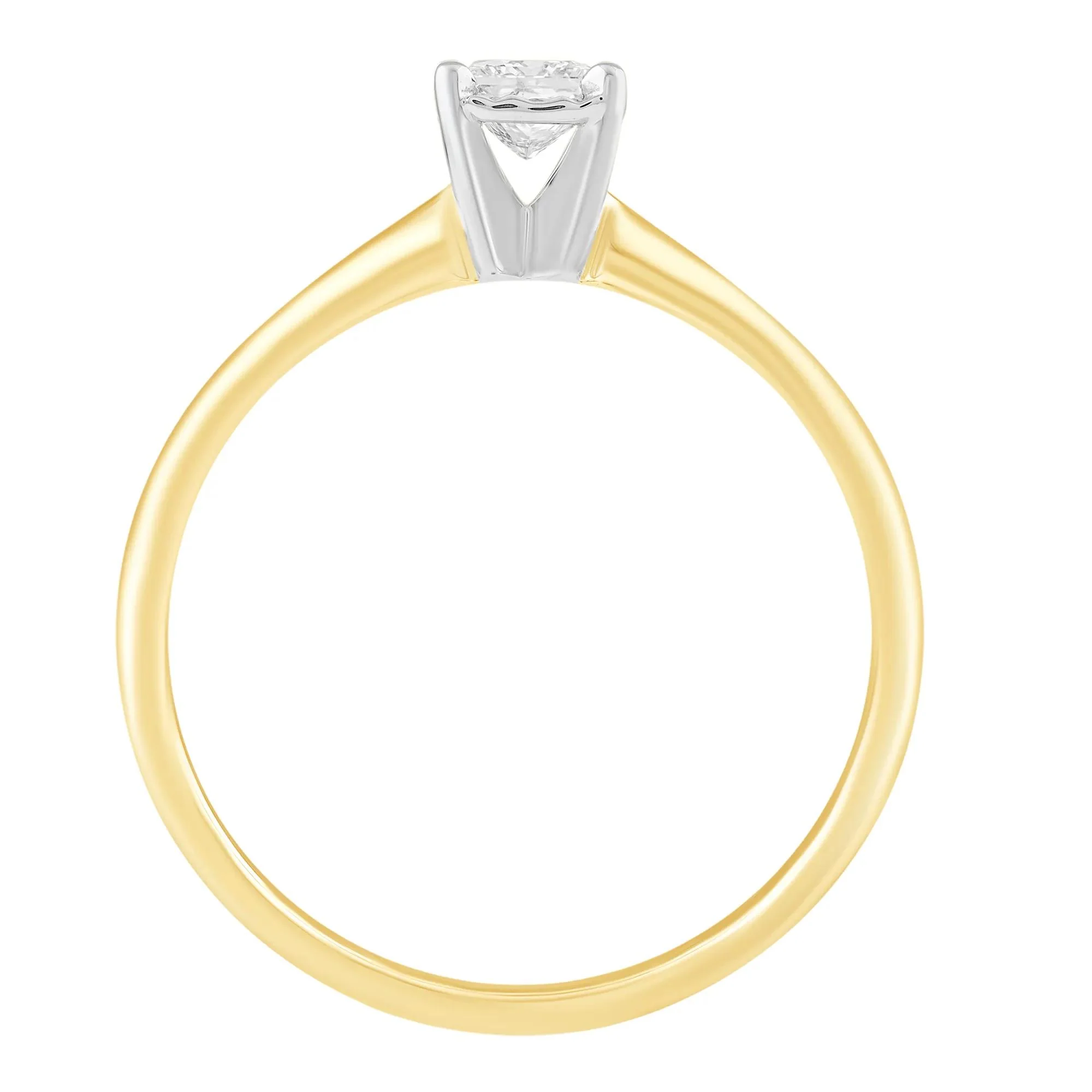 Diamond Princess-Cut Solitaire Promise Ring 14K Yellow Gold (1/4 CT.) Size 7 - Image 2
